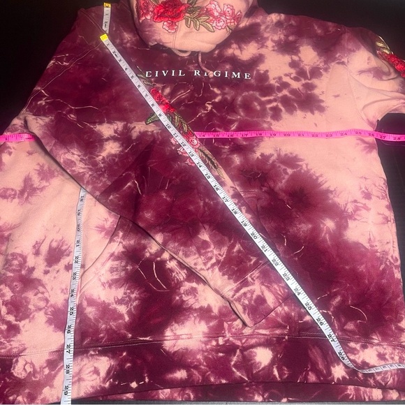 BNWT CIVIL REGIME CRANBERRY MARBLE WASH LARGE MENS UNISEX TIE DYE HOODIE - Picture 10 of 16